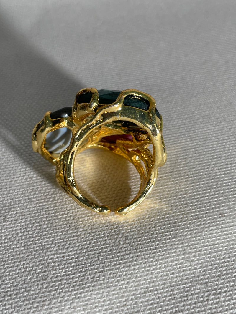 Chunky Encrusted Gem Ring