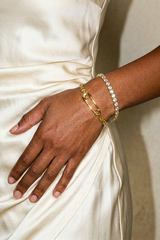 Elevated Rhinestone + Safety Pin Bracelet