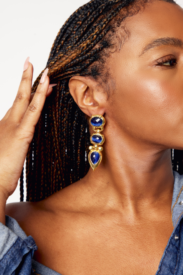 Sapphire's Gold Plated Earrings