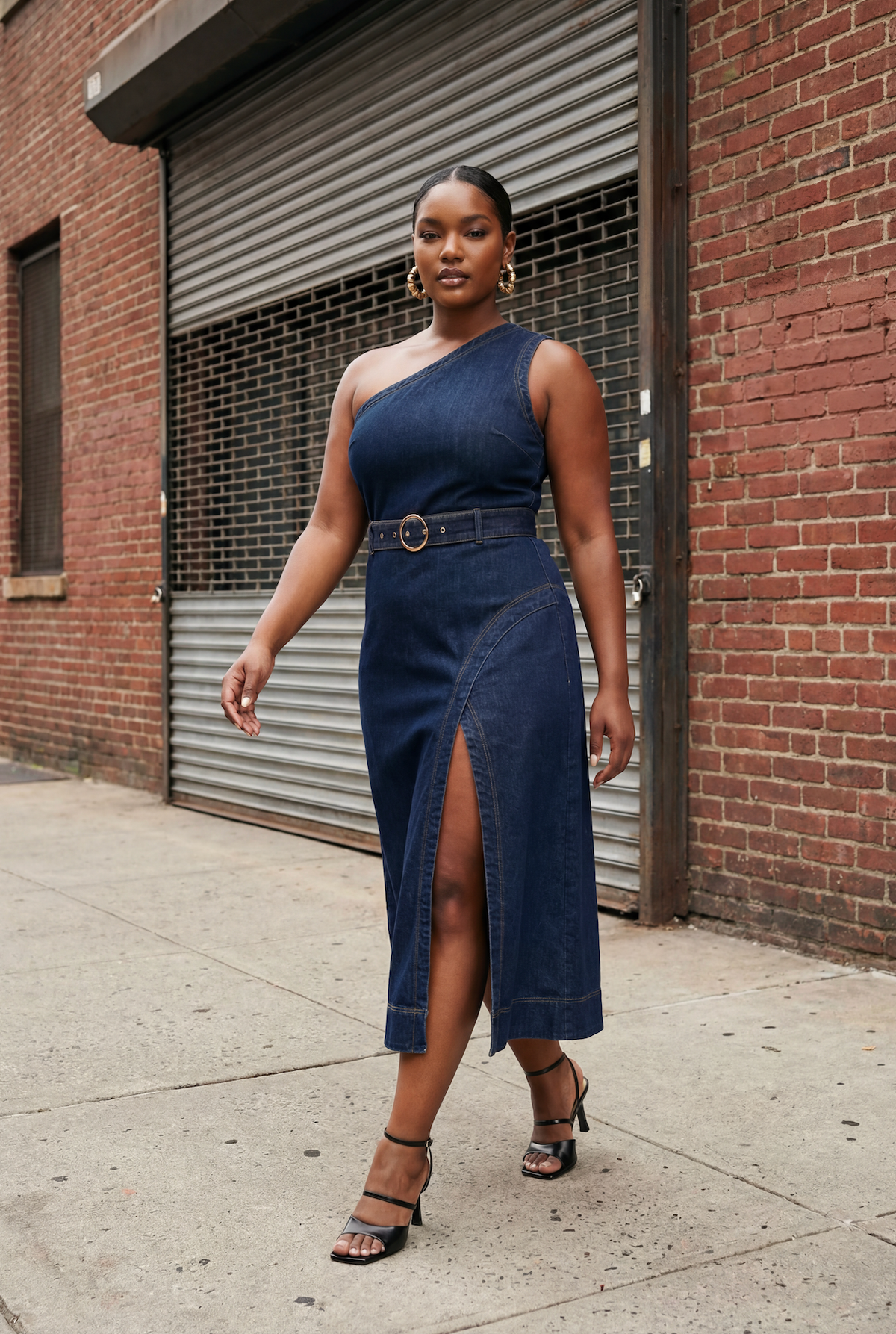 One Shoulder Denim Dress – The Sable Collective