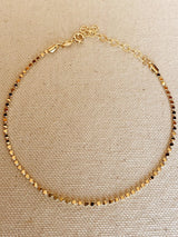 Flat Ball Chain 18k Gold Filled Anklet