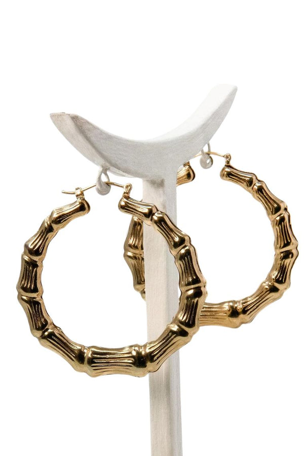 Gold Filled Bamboo Hoops