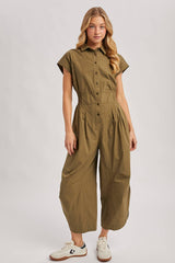 Button Down Utlity Jumpsuit