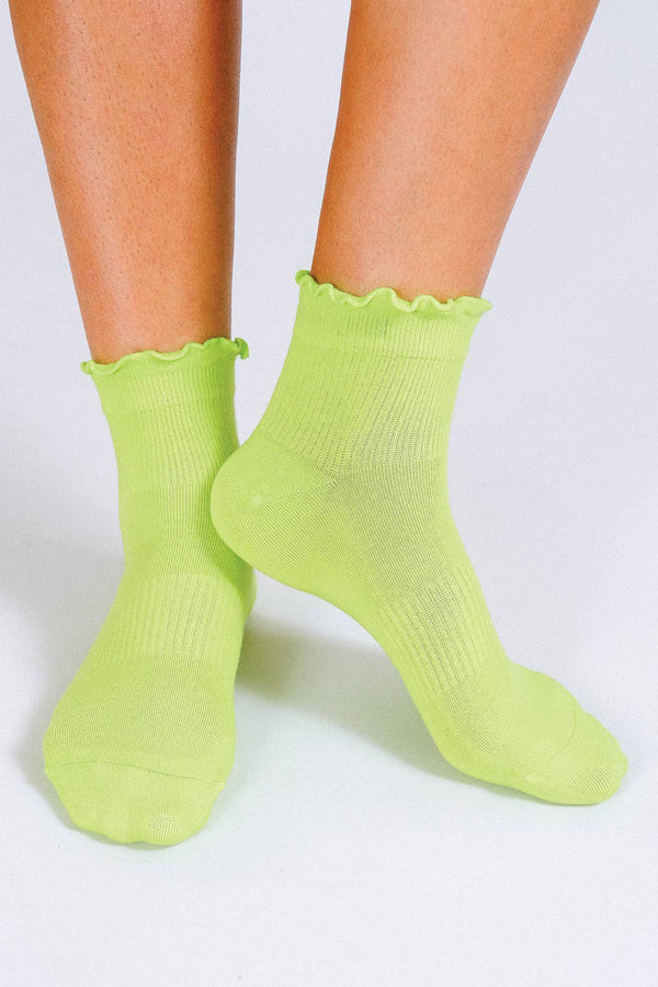 Neon Ruffle Ankle Sock