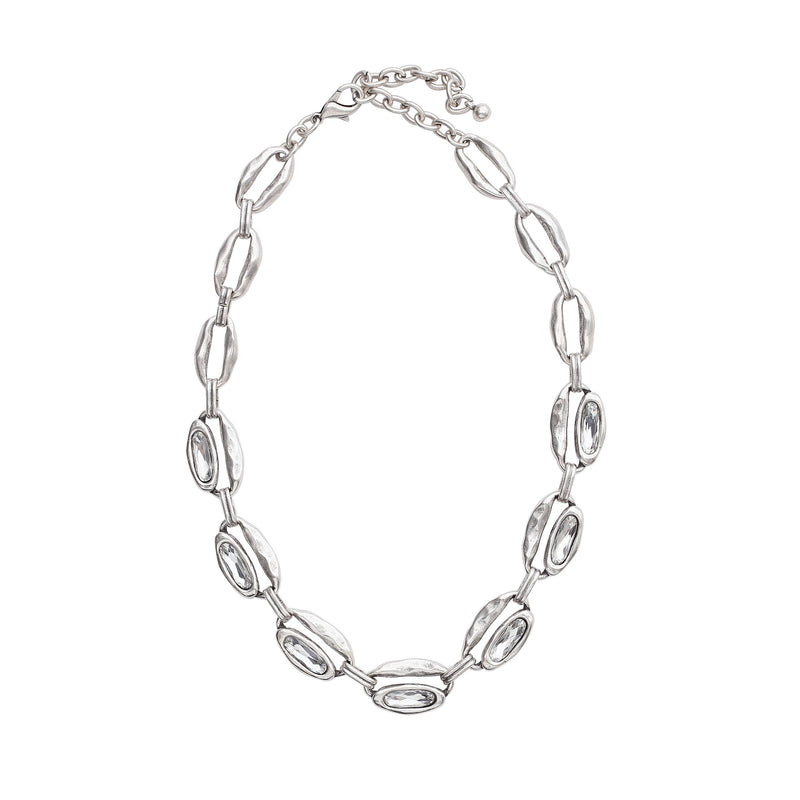Handmade Oval Crystal Cluster Necklace