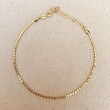 Flat Ball Chain 18k Gold Filled Anklet