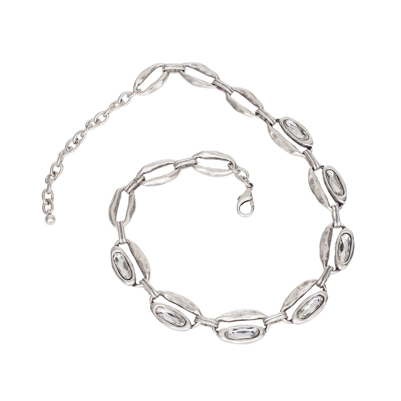 Handmade Oval Crystal Cluster Necklace