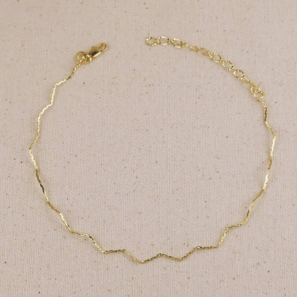 Zig Zag 18k Gold FilledAnklet