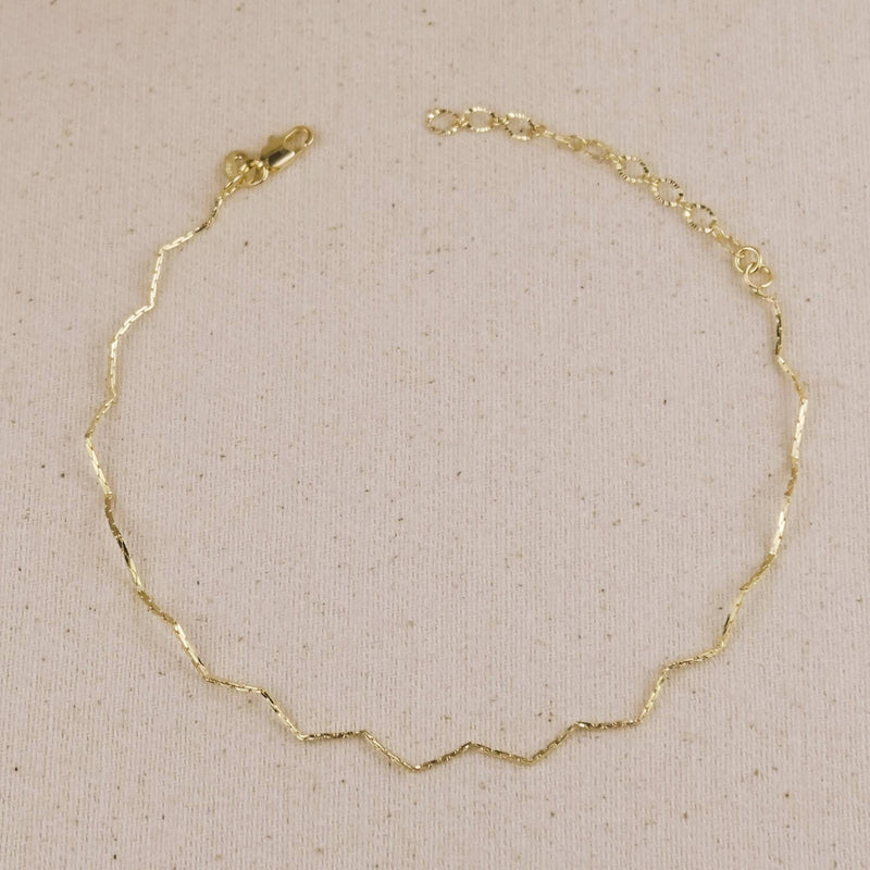 Zig Zag 18k Gold FilledAnklet