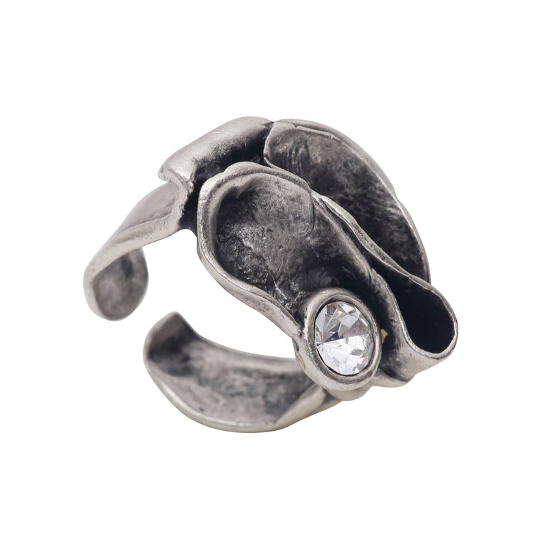 Handmade Clear Crystal Brass Ring