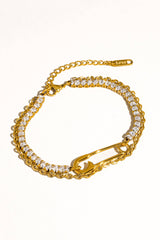 Elevated Rhinestone + Safety Pin Bracelet