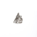Chunky Brutalist Brass Ring In Silver Plating