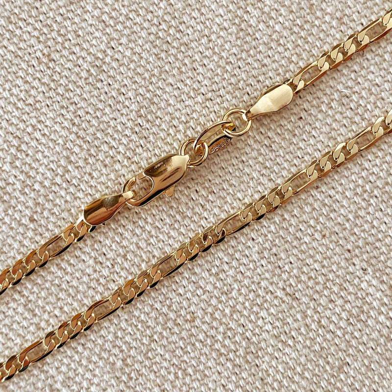18k Gold Filled Thin Figaro Chain Anklet