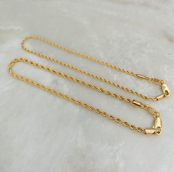 18k Gold filled Rope Chain Anklet