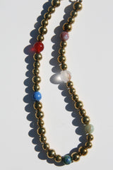 Fallon Hematite + Crystal Necklace