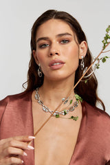 Handmade Oval Crystal Cluster Necklace