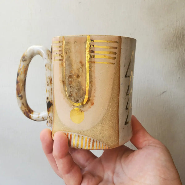 Gold Trimmed Looped Mug