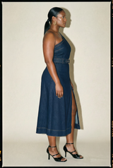 One Shoulder Denim Dress