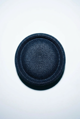 Black Straw Pillbox  Hat