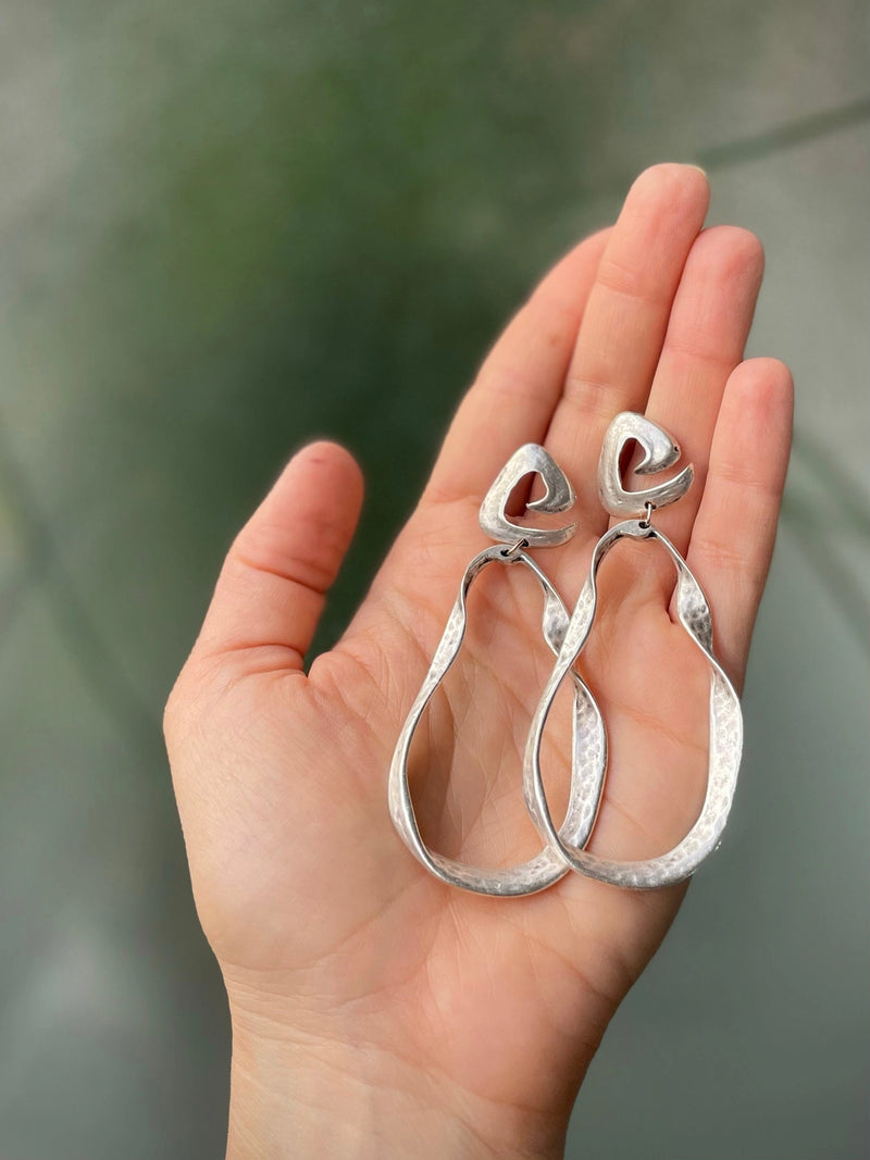 Athena Silver Swirl Earrings