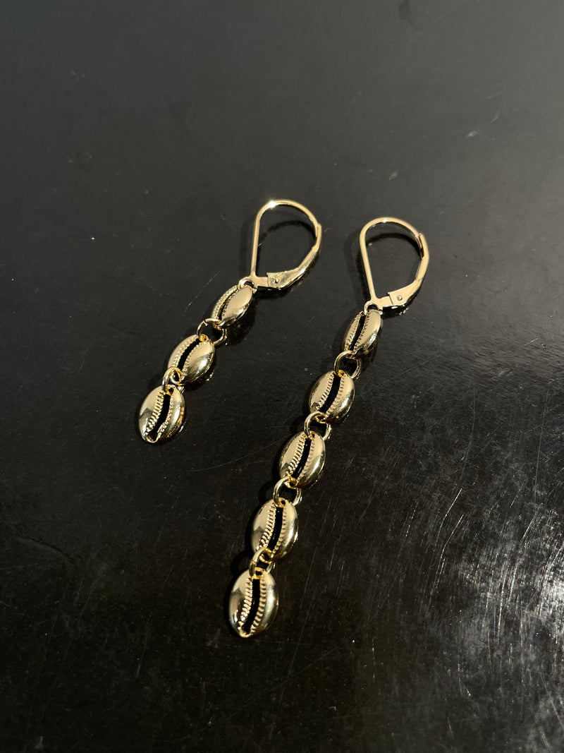 Cowrie Asymmetrical Earrings