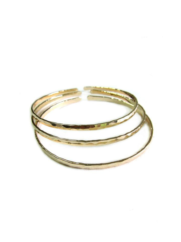 Thin Hammered Brass Bangle